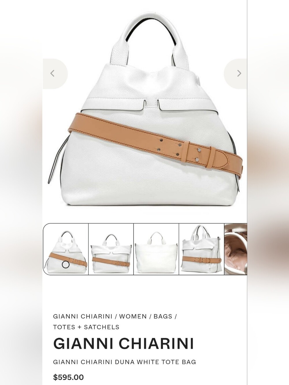 EUC Gianni Chiarini Leather Duna Tote Bag - Picture 4 of 15
